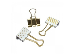 PRENDEDOR DE PAPEL 25MM DOURADO 17 - Papelaria Visão