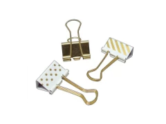 PRENDEDOR DE PAPEL 25MM DOURADO 17 - Papelaria Visão
