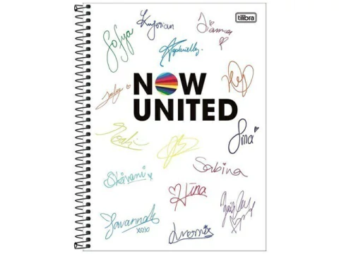 CADERNO DE 01 MATERIA NOW UNITED 80F CAPA DURA CAPAS SORTIDAS - Papelaria Visão