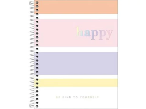 CADERNO COLEGIAL 01 MATERIA HAPPY COLOR 80F CD - comprar online