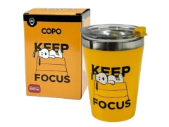 COPO VIAGEM SNAP 300ML SNOOPY KEEP FOCUS