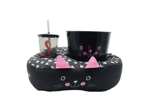 KIT ALMOFADA PIPOCA C/APLIQUE FIBRA INDIVIDUAL MEOW - comprar online