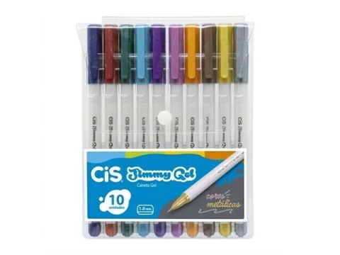 CANETA JIMMY GEL EST C/10 COR METALICAS 57.6404 - comprar online