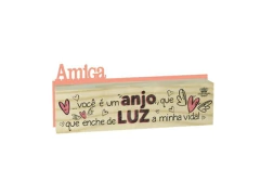 MADEIRINHA DUPLA AMIGA...VOCÊ É UM ANJO...7X19 P18861 COR VERM - comprar online