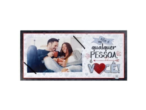 PORTA-RETRATO DUPLO COM ELÁSTICO NÃO É QUALQUER PESSOA É VOCE 14,5X29 na internet
