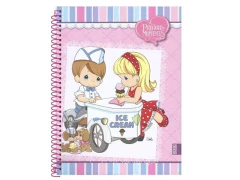 CADERNO DE 10 MATERIAS 200F PRECIOUS MOMENTS CAPA SORTIDAS
