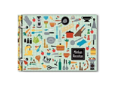 CADERNO DE RECEITAS ARGOLADO XADREZ VERDE - comprar online
