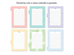 DIVISORIAS COLORIDAS PARA CADERNO ARGOLADO FINA IDEIA