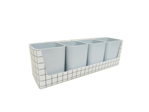 KIT COM 04 PORTA OBJETOS MINIMAL BRANCO - comprar online