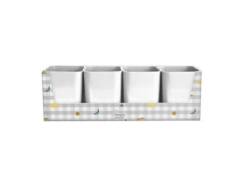 KIT COM 04 PORTA TRECOS PEQUENOS ASTROS BRANCO - comprar online