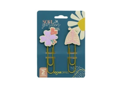 CLIPES SOUL GARDEN BORBOLETA 7,5CM BLISTER C/ 2 UND JOCAR OFFICE - comprar online