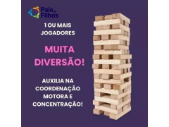 BRINCADEIRA DE CRIANCA JOGO CAIU PERDEU PAIS E FILHOS MADEIRA - Papelaria Visão