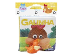 LIVRO INFANTIL AMIGUINHOS LUMINOSOS NO BANHO: GALINHA