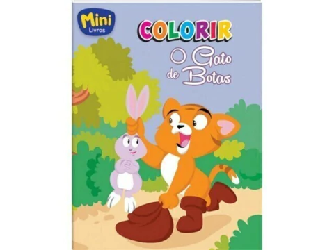 LIVRO DE COLORIR MINI GATO DE BOTAS - comprar online