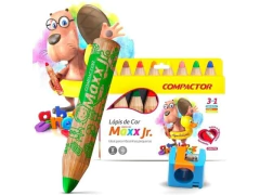 LAPIS DE COR COMPACTOR MAXX JR COM 8 CORES - Papelaria Visão