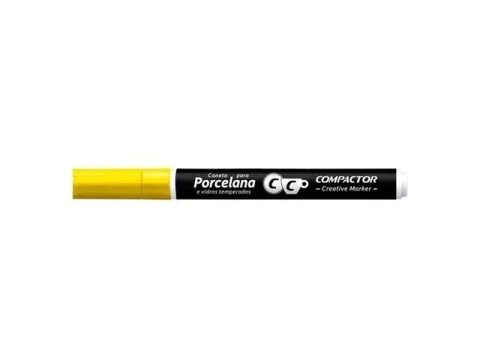 CANETA MARCADOR PORCELANA CREATIVE 3MM AMARELO COMPACTOR - comprar online