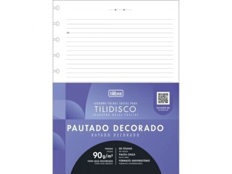 BLOCO REFIL FOLHAS SOLTAS PARA CADERNO TILIDISCO 80FLS