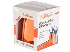 PORTA LAPIS / CANETAS METALIZADO COBRE 10250028 na internet