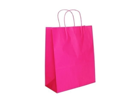 SACOLA KRAFT BRANCO CHAP. PINK 17,5CM X 8,5CM X 21,5CM - comprar online