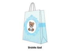 SACOLA KRAFT BRANCO URSINHO AZUL 23,5CM X 10CM X 31,5CM - comprar online