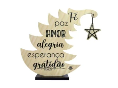 ENFEITE DE MESA ÁRVORE FE, PAZ, AMOR, ALEGRIA...26X29 - comprar online