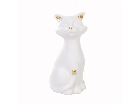 ENFEITE CERAMICA GATO MATE 13CM - comprar online