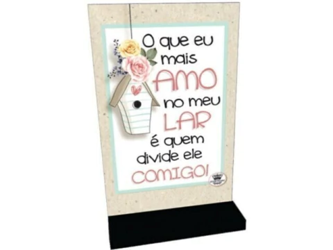 ENFEITE MADEIRINHA DE MESA O QUE EU MAIS AMO 16X9,5 - comprar online
