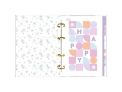 Imagem do CADERNO ARGOLADO CARTONADO COLEGIAL HAPPY 160FLS CP SORTIDA