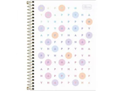 CADERNO ESPIRAL CD 1/4 HAPPY COLOR 80FLS