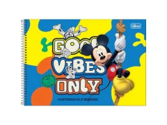 CADERNO CARTOGRAFIA E DESENHO ESPIRAL CD MICKEY 80FLS