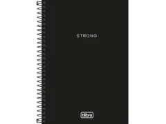 CADERNO ESPIRAL CAPA PLASTICA 1/4 NEON PRETO 80FLS