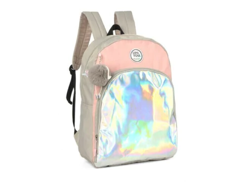 MOCHILA ESCOLAR DE COSTA UNICORNIO HOLOGRAFICO BEGE - comprar online