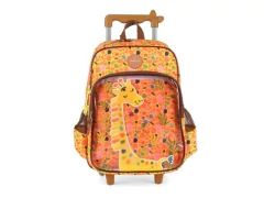 MOCHILA ESCOLAR DE CARRINHO GIRAFA MOSTARDA na internet