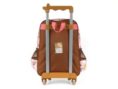 MOCHILA ESCOLAR DE CARRINHO GIRAFA MOSTARDA - Papelaria Visão