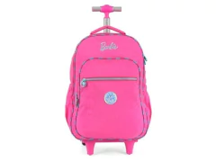 MOCHILA ESCOLAR DE CARRINHO PINK BARBIE - comprar online