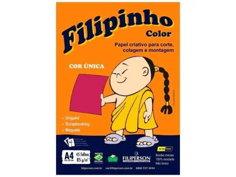 FILIPINHO A4 COLOR 21,0X29,7MM 85G ROSA 45FLS - comprar online