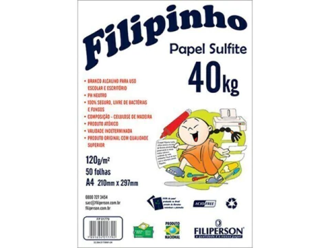 FILIPINHO SULFITE 40K (A4) 120G 50FLS - comprar online