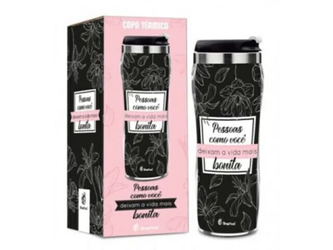 COPO PLASTICO INOX TEMAS NEW - A VIDA MAIS BONITA 350ML