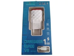 CARREGADOR RAPIDO INOVA 2.1A - V8 CAR-8201 COM CABO EMBUTIDO - comprar online