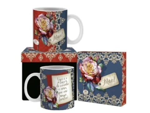 CANECA CERÂMICA MÃE VOCÊ É O LAÇO DE CARINHO - comprar online