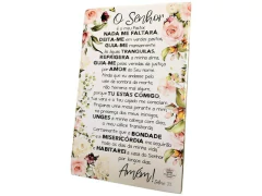 PLACA DE MESA DECOUPADA O SENHOR É MEU PASTOR 23X15 - comprar online
