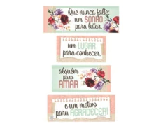 MÓBILE DE PAREDE FRASES QUE NUNCA FALTE: UM SONHO...39X25,5 - comprar online