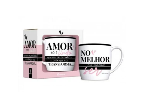 CANECA PORCELANA URBAN 360ML - AMOR QUE NOS TRANSFORMA - comprar online