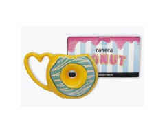 CANECA FORMATO 3D 200ML DONUTS LIMAO - Papelaria Visão