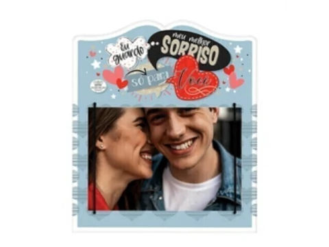 PORTA RETRATO COM ELÁSTICO EU GUARDO MEU MELHOR SORRISO...20,5X18 - comprar online