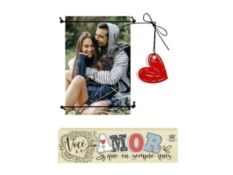 PORTA RETRATO MADEIRINHA CRU VOCÊ É O AMOR...22X18,5X3 - comprar online