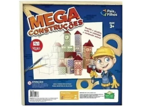 BRINCADEIRA DE CRIANCA MEGA CONSTRUCOES 200 PCS MADEIRA - comprar online