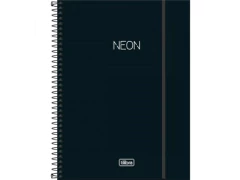 CADERNO UNIVERS 1 MATERIA CAPA PLASTICA NEON PRETO 80FLS