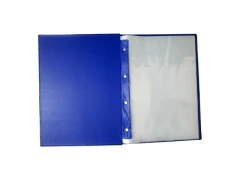 PASTA CATALOGO C 50 PLAST FINO 0,06 E 4 COLCHETES E VISOR AZUL - comprar online