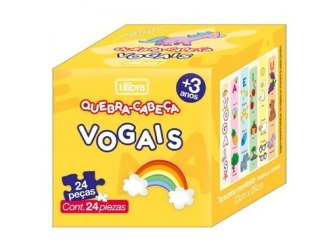 QUEBRA-CABEÇA 24 PEÇAS PEDAGÓGICO - CORES, NUMEROS E VOGAIS - comprar online